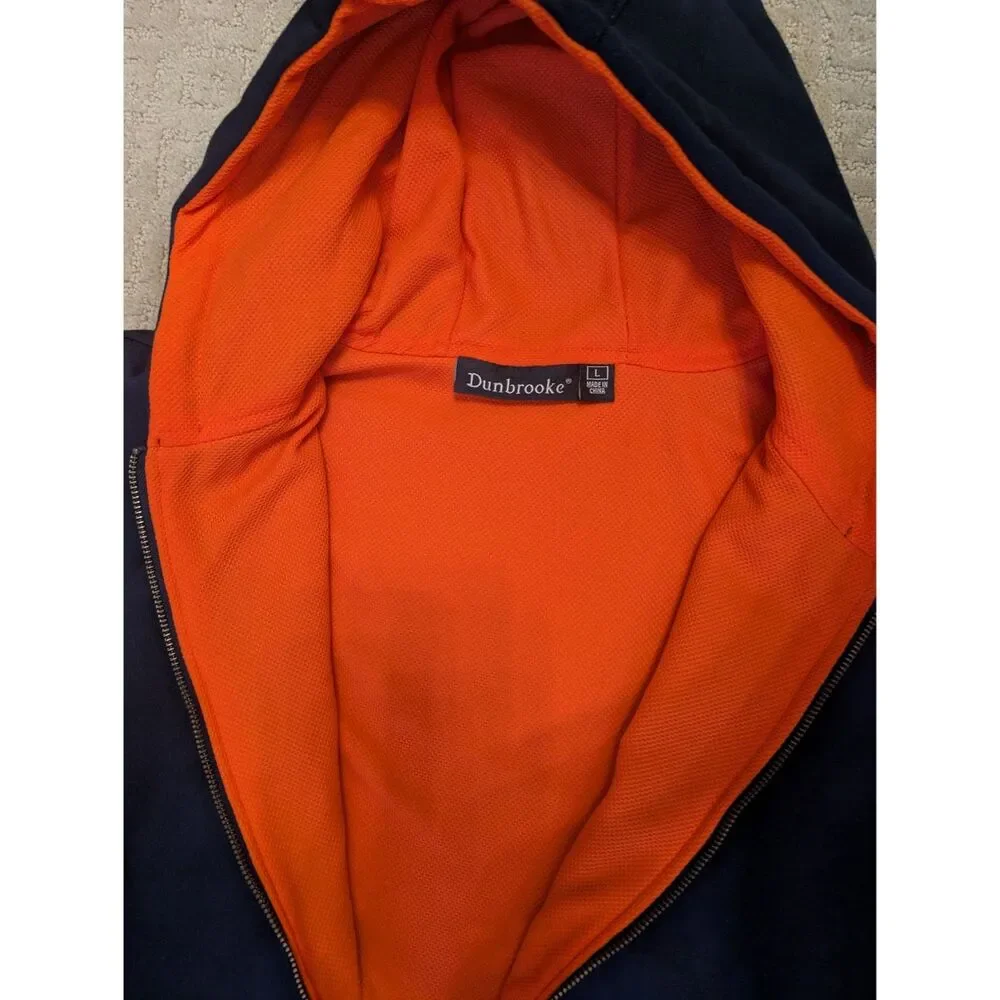 NWT Dunbrooke Chicago Bears Jacket Mens Size Large Navy Hooded Orange Lining